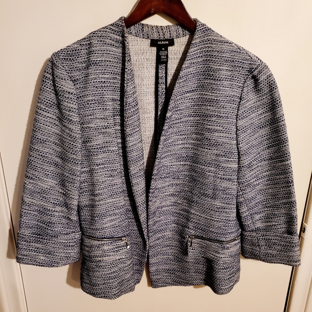 Navy Cotton Blend Jacket